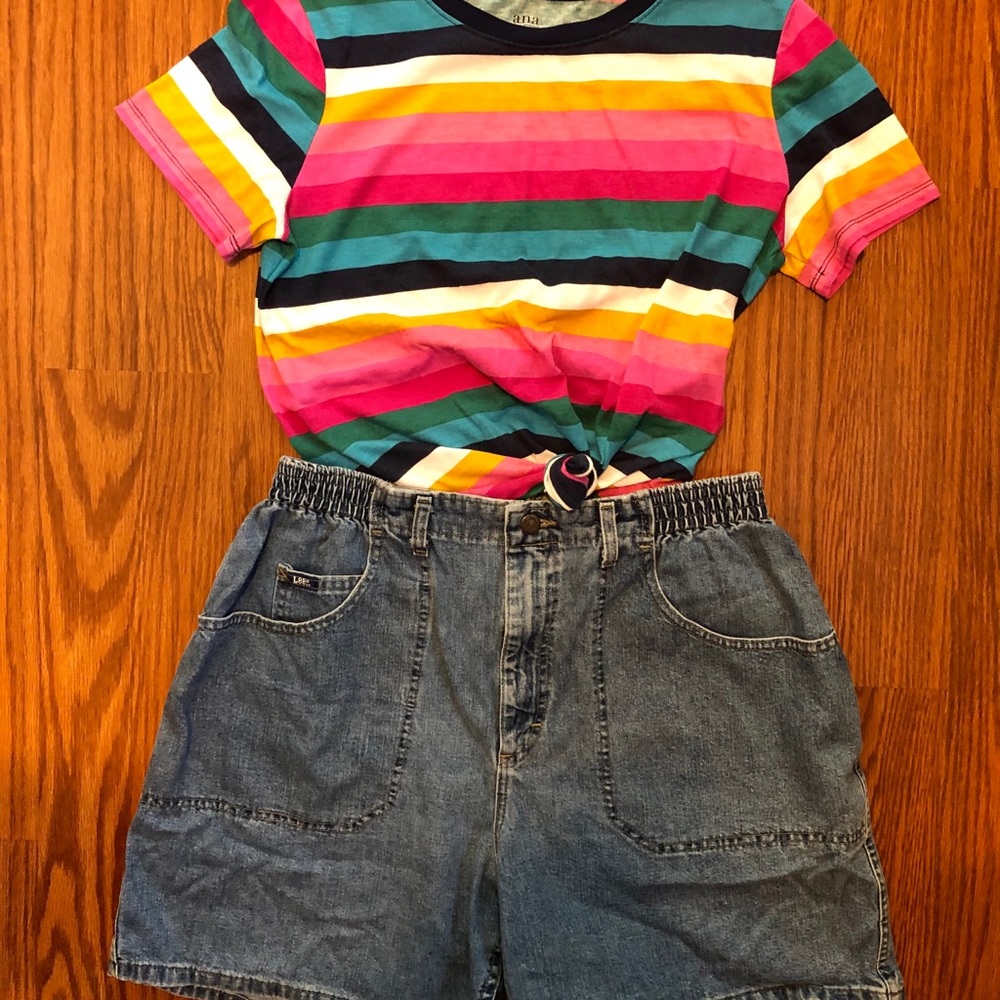 3 for $30📣 Lee Mom-Jean Cinched-Waist Jean Shorts